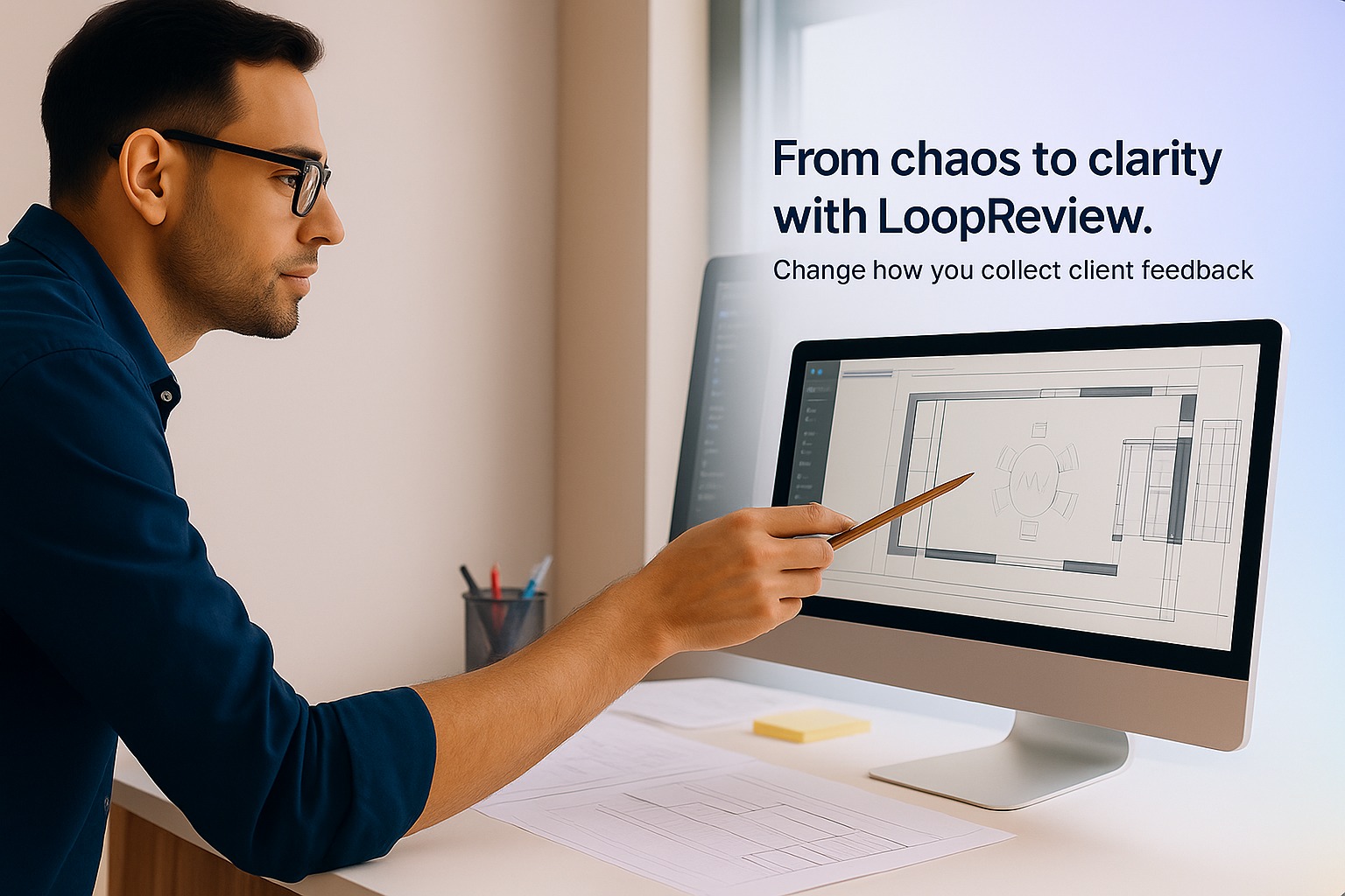 LoopReview.ai Platform Interface showing architectural design review